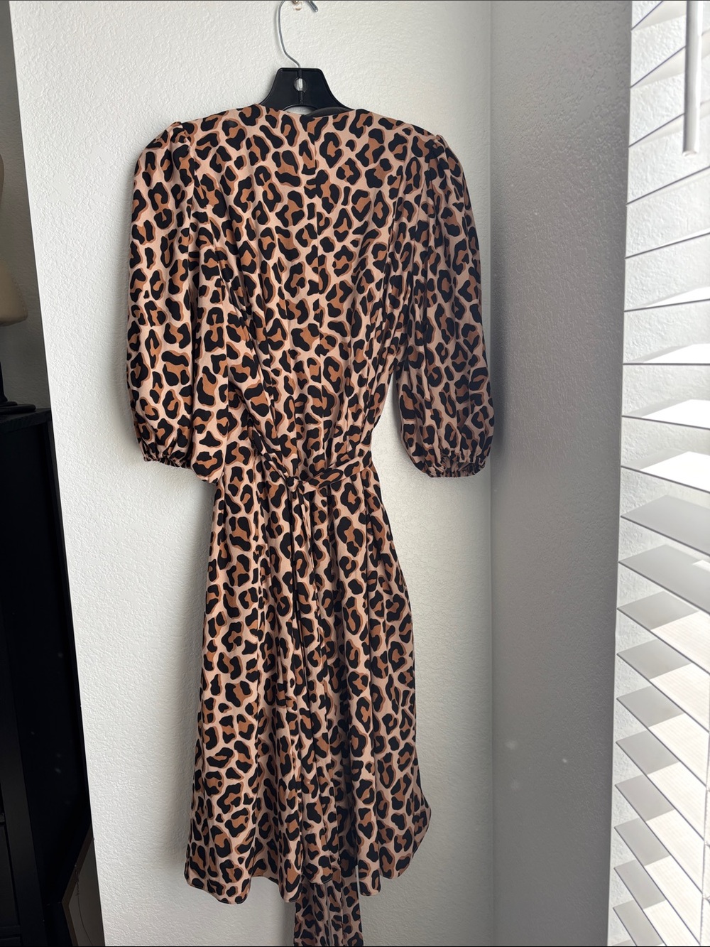 kate spade Leopard-Print Midi Wrap Dress - Tan & Black - Picture 6 of 7